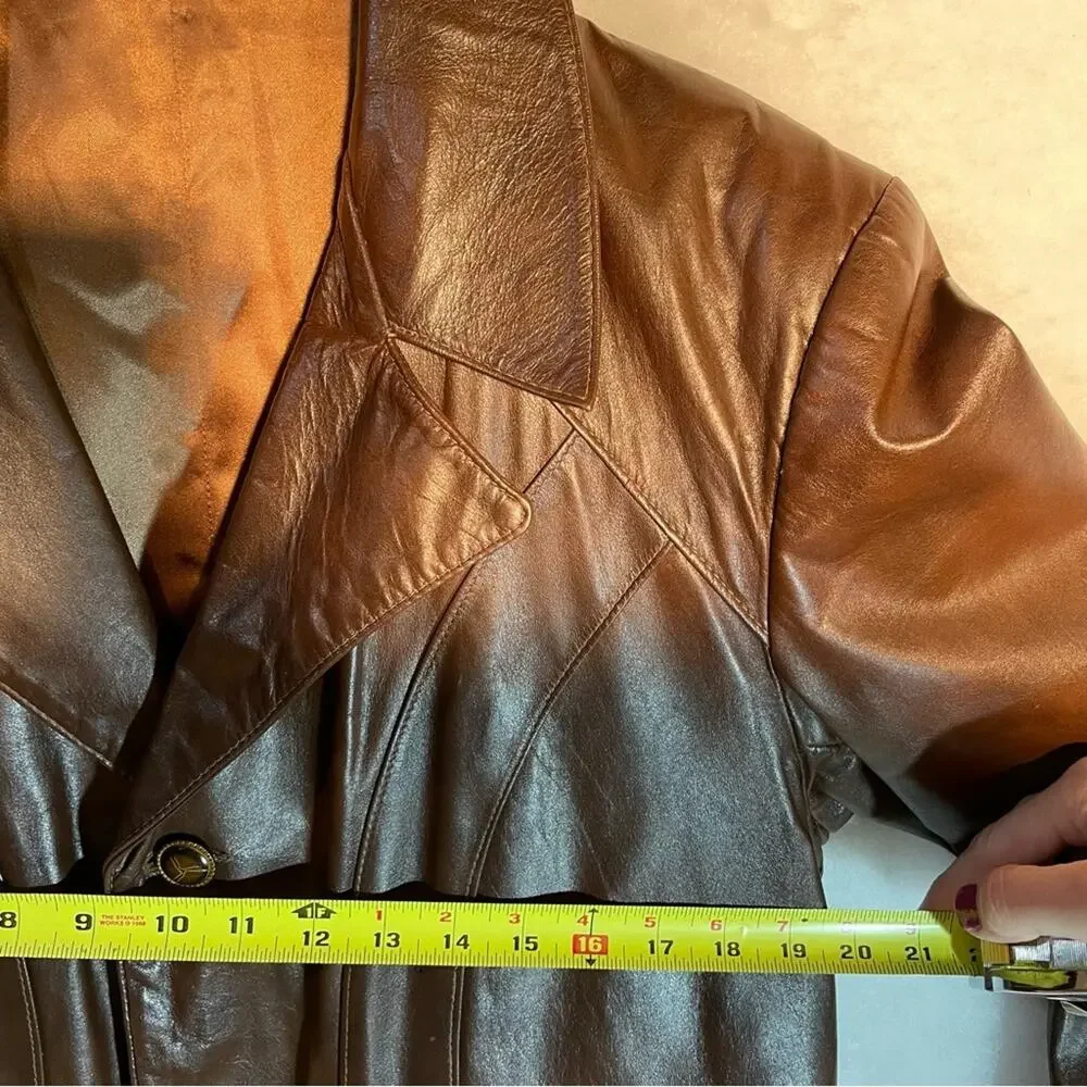 Vintage Brown Leather Blazer Coat Sz 40R 70s Nappa Leather by Grais USA Gorgeous